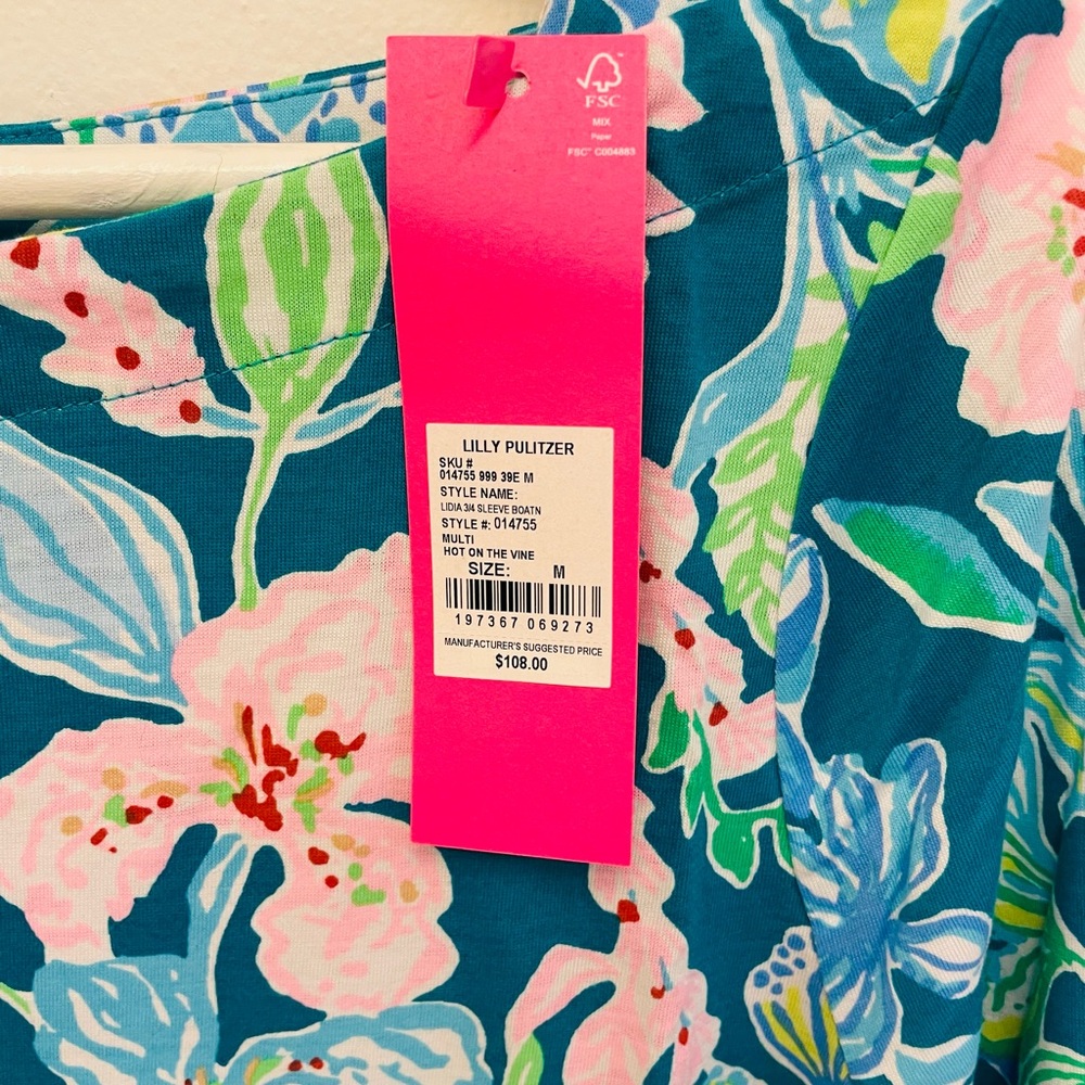 lidia boatneck dress in multi hot on the vine NEW LILLY PULITZER size M - Picture 5 of 5